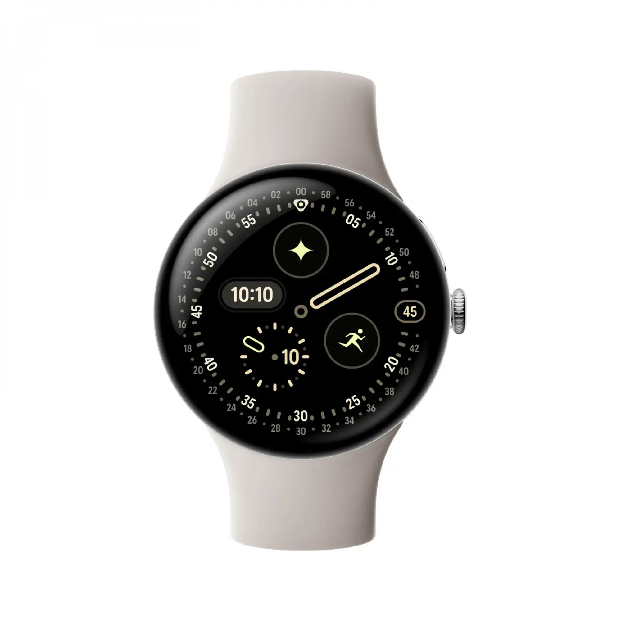 Смарт‑годинник Google Pixel Watch 4 - 41mm - (Wi-Fi) Polished Silver - Porcelain Band